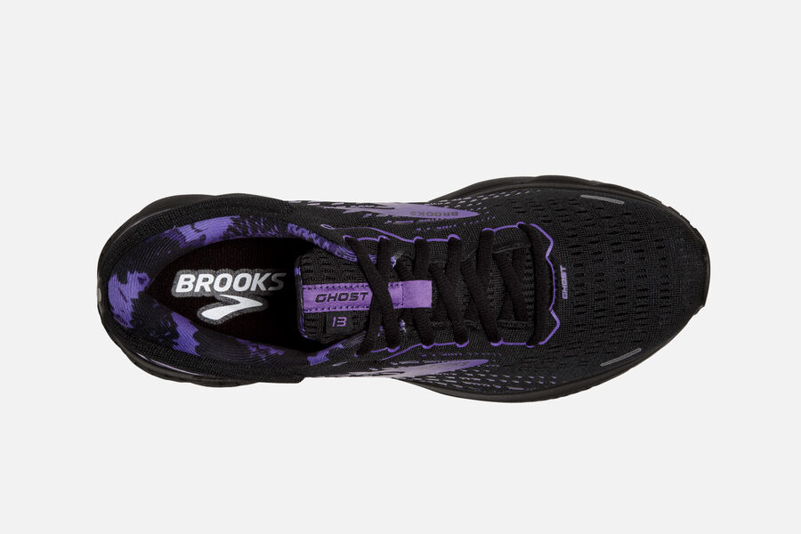 Brooks Ghost 13 Road Running Shoes Mens Black/Purple 346987-PXD